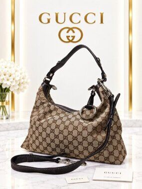 Authentic Gucci GG Monogram Canvas Hobo/Shoulder/Tote Bag